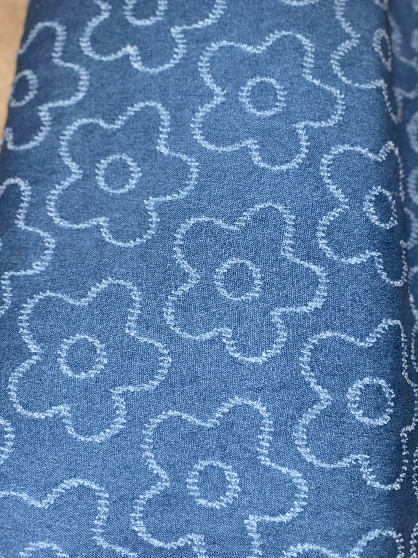 Ruffled Denim Overlay Dress