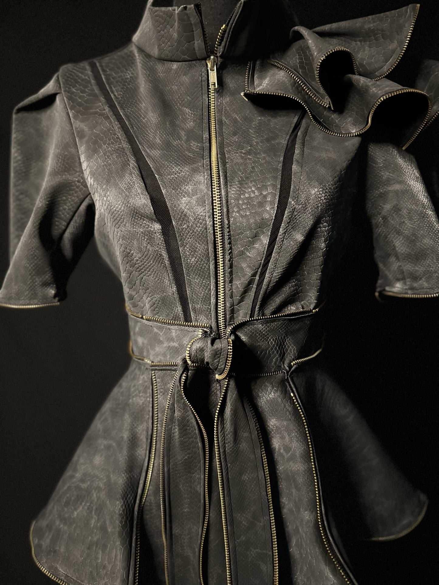 Leather Snakeskin Inspired Jacket - Jarix Fashions