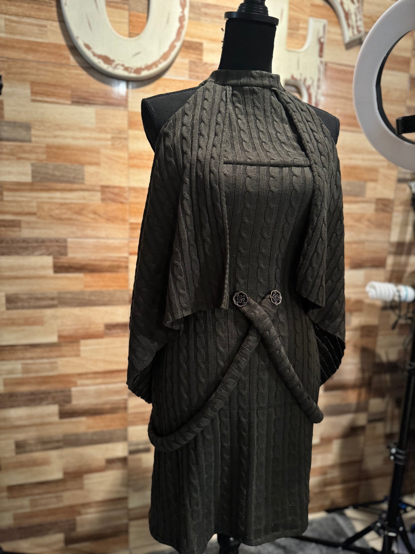 Olive Green Sweater Dress - Jarix Fashions