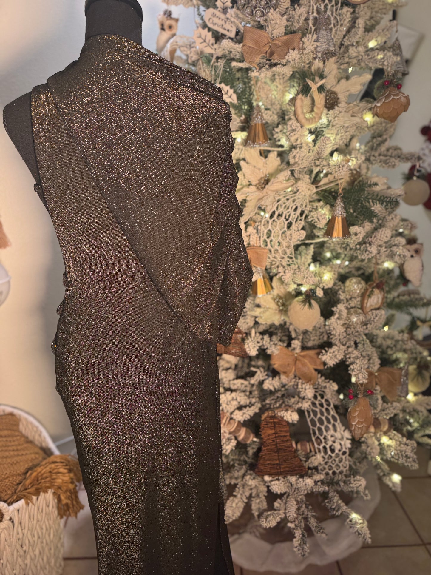 Gold 2 Piece Crossover Gown