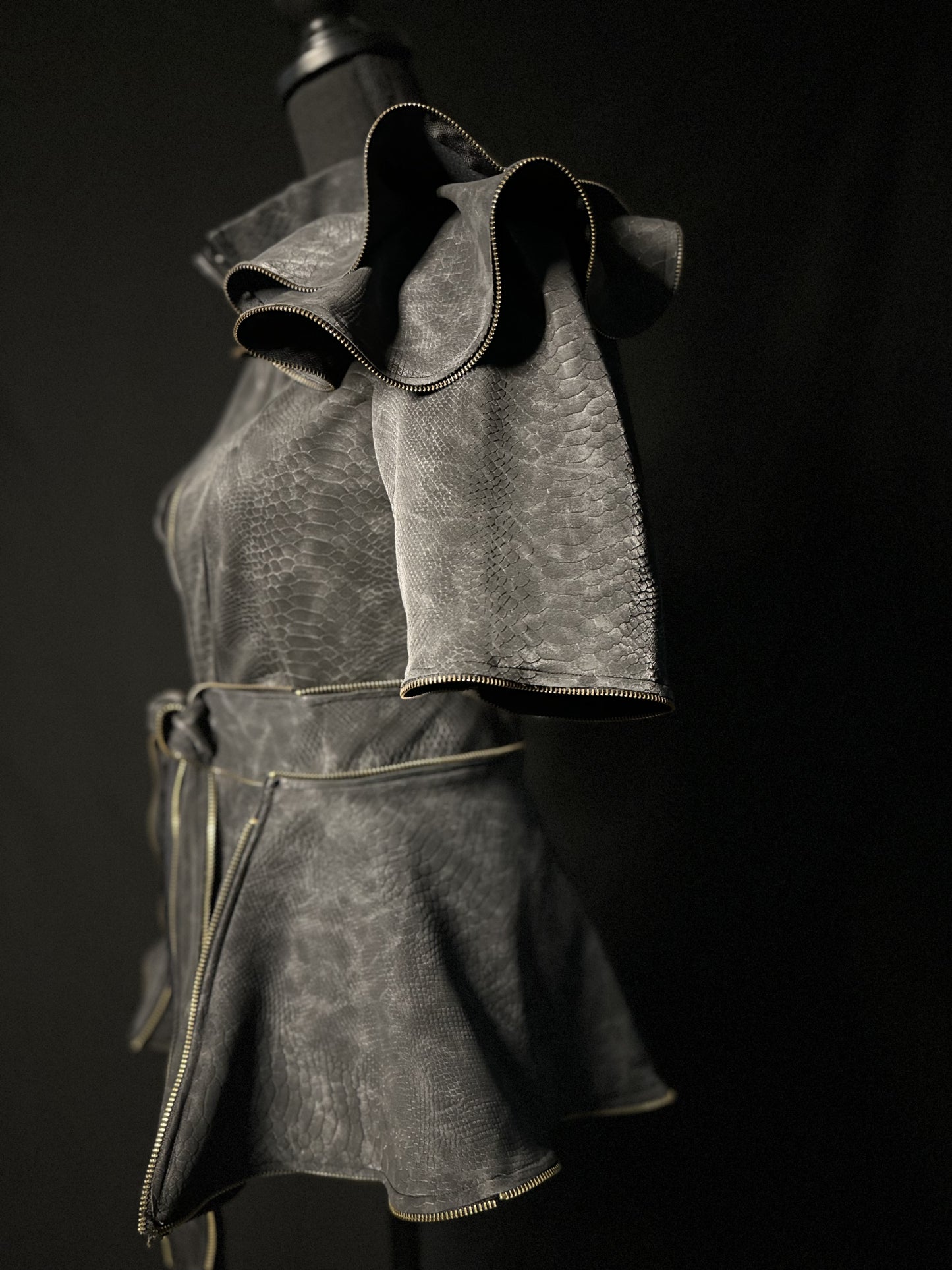 Leather Snakeskin Inspired Jacket - Jarix Fashions
