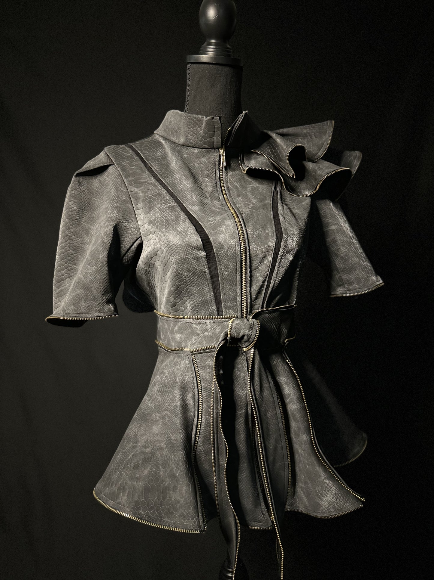 Leather Snakeskin Inspired Jacket - Jarix Fashions