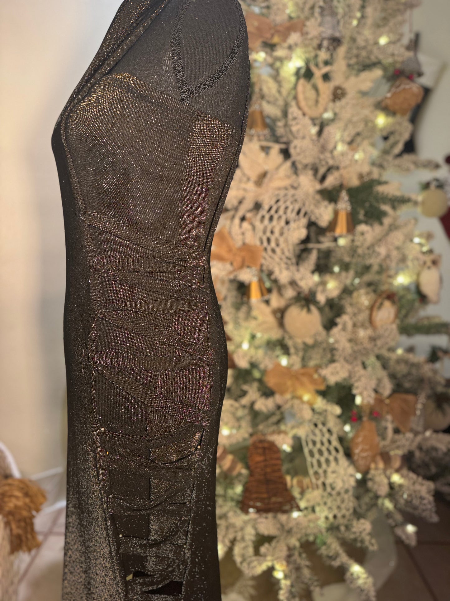 Gold 2 Piece Crossover Gown