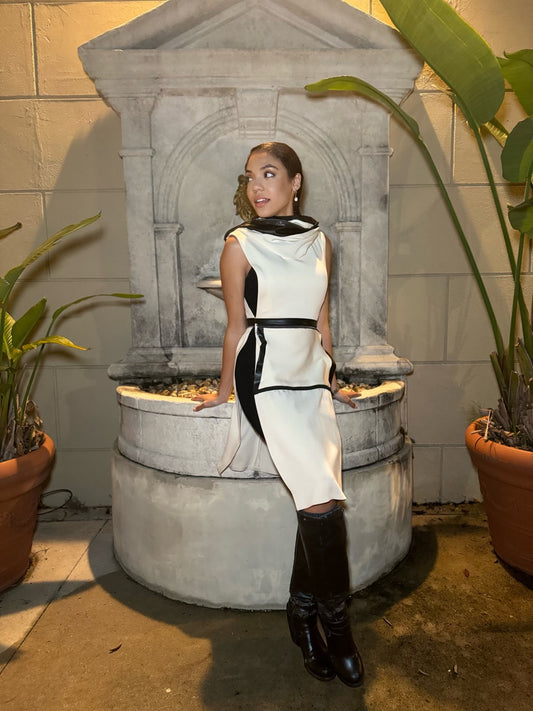 Beige Overlay Dress - Jarix Fashions