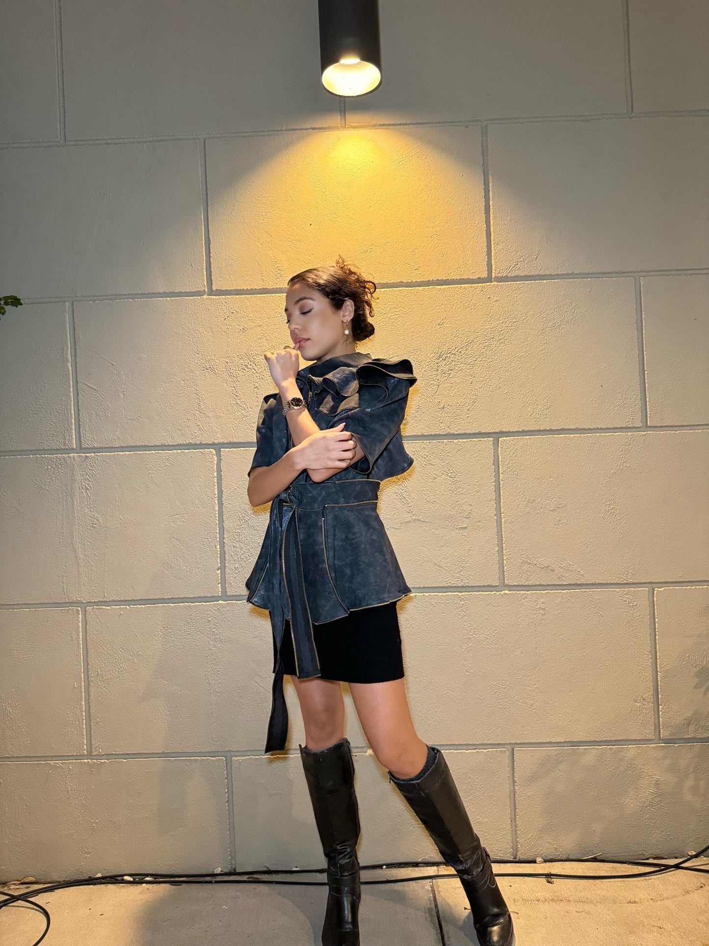 Leather Snakeskin Inspired Jacket - Jarix Fashions