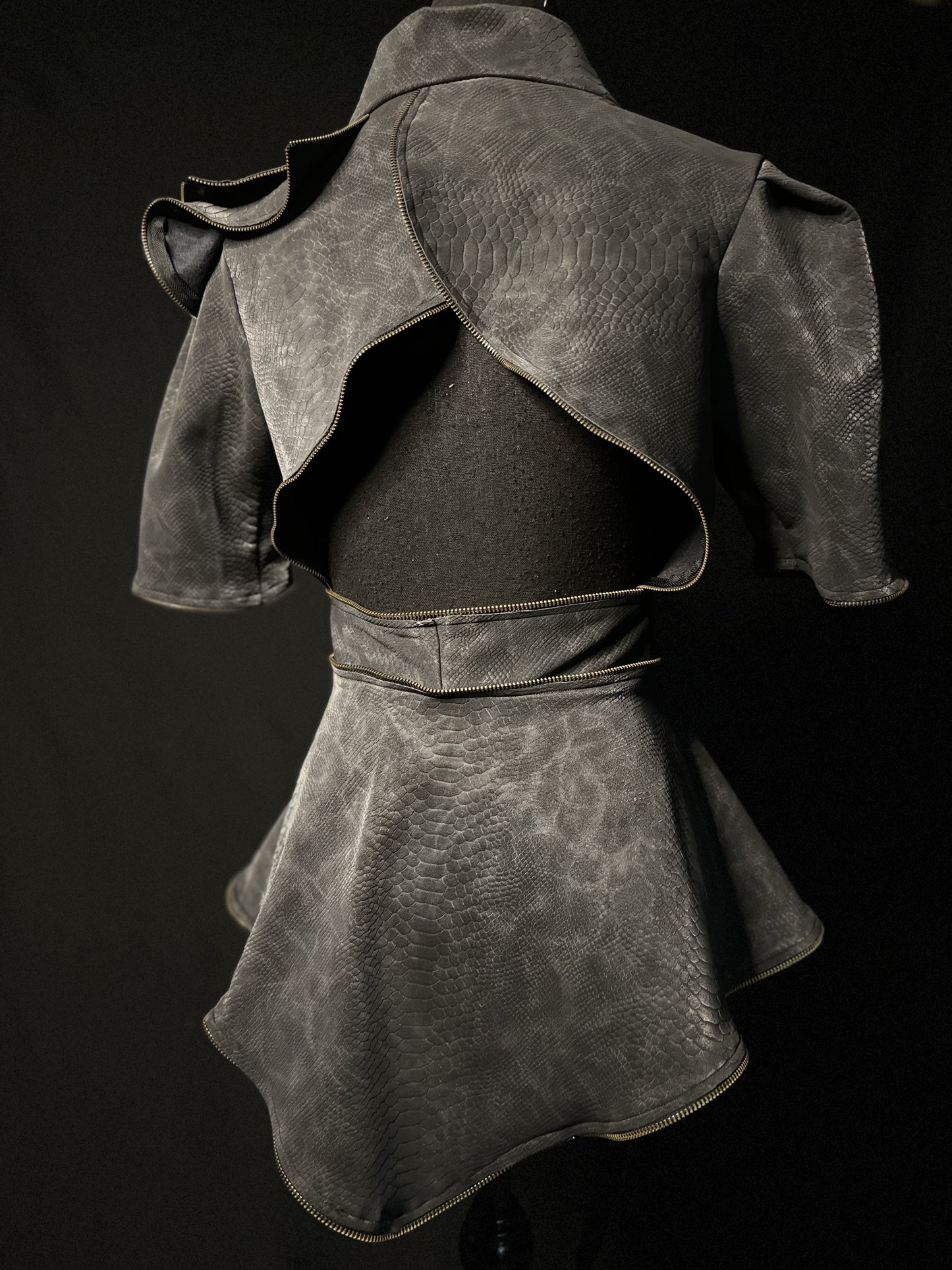 Leather Snakeskin Inspired Jacket - Jarix Fashions