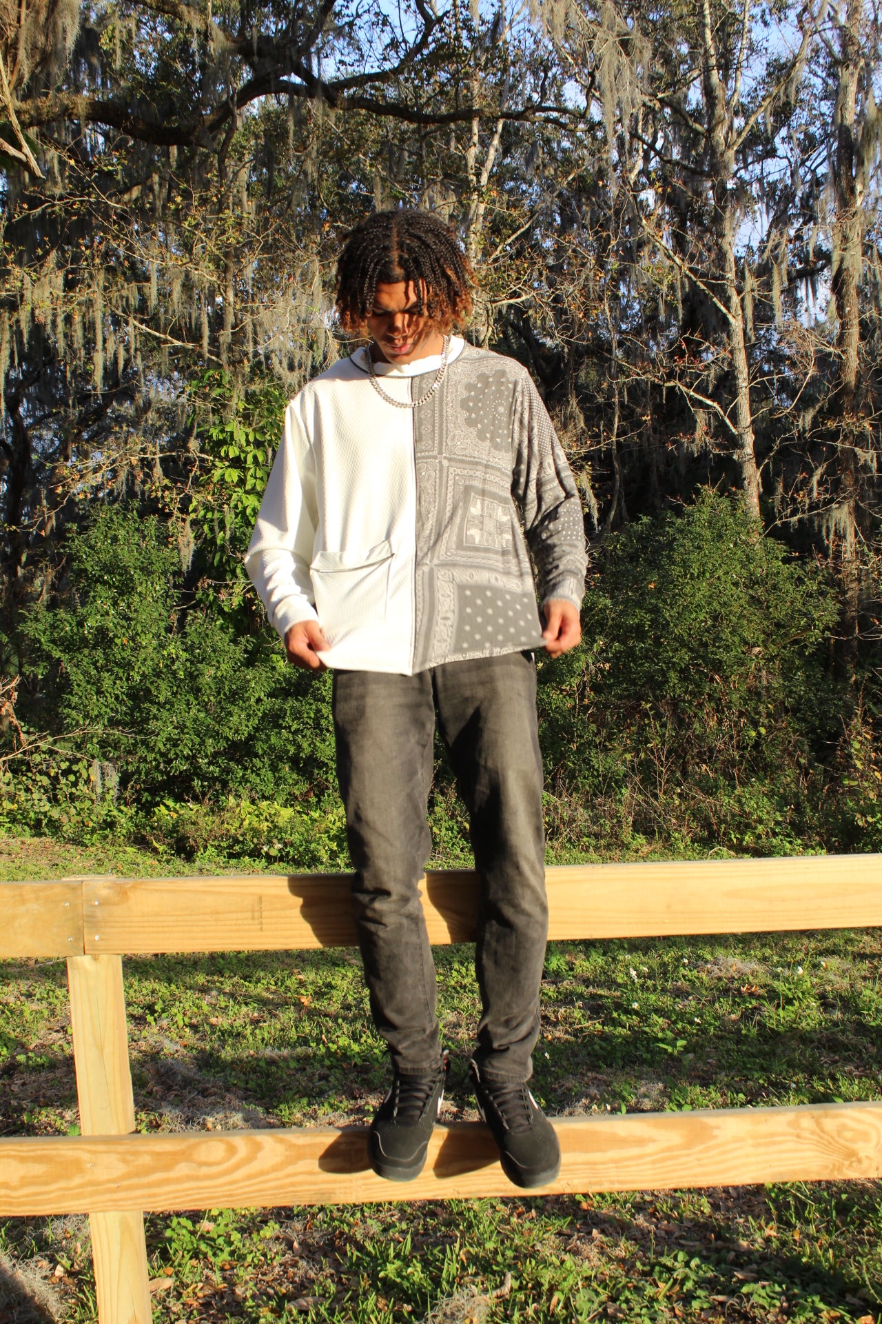 Colorblock Paisley Zip Sweatshirt - Jarix Fashions