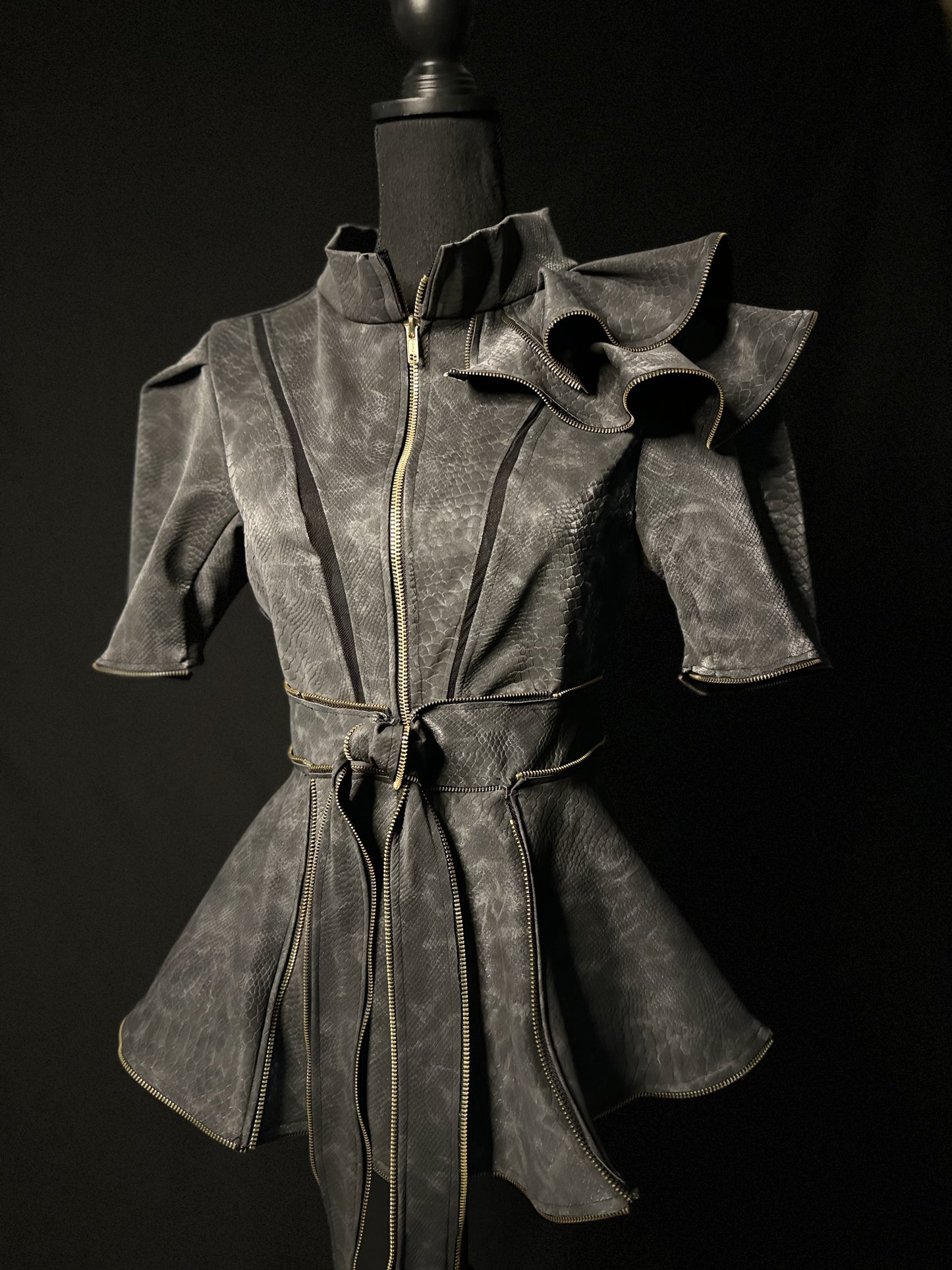 Leather Snakeskin Inspired Jacket - Jarix Fashions