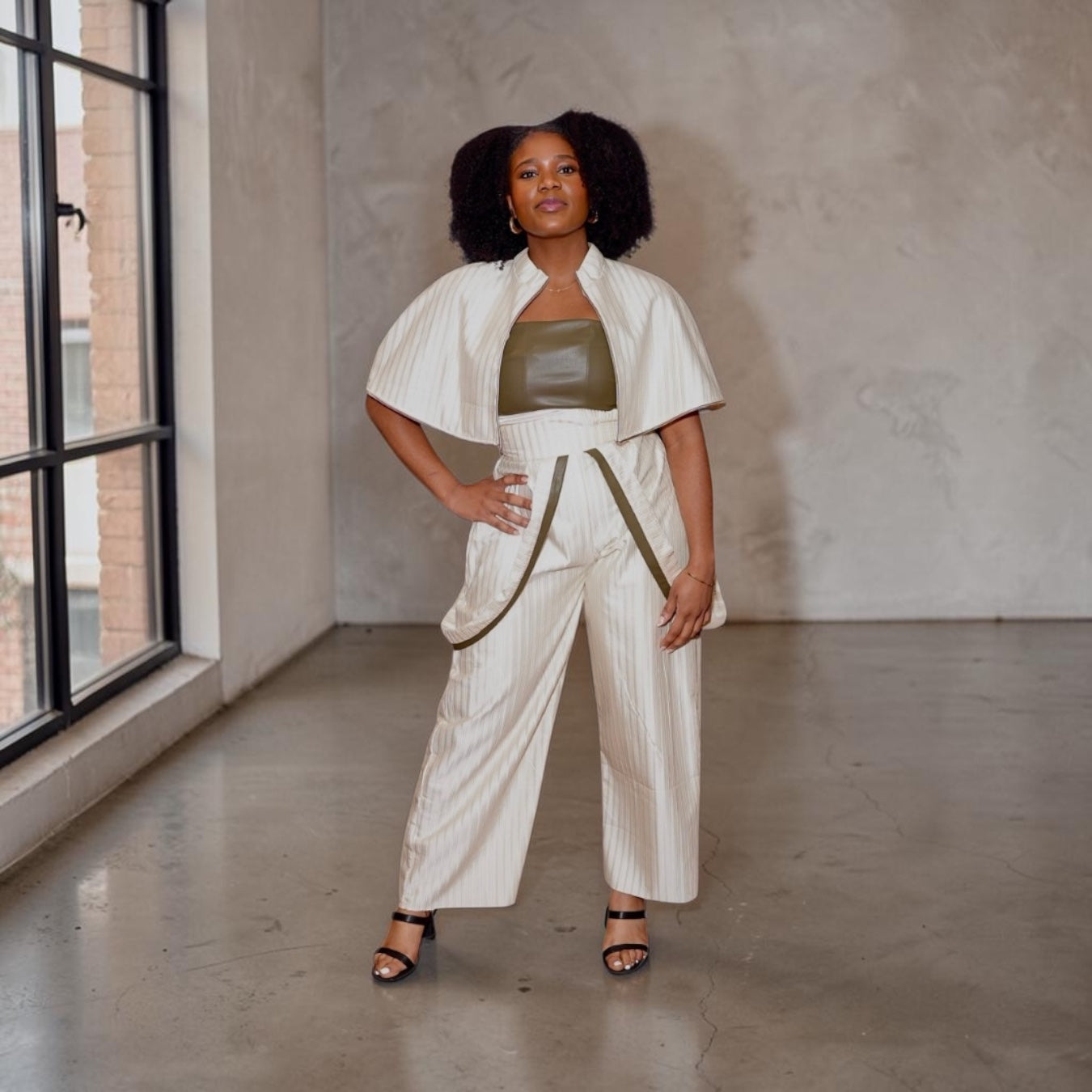 The Ivory & Olive Luxe Set (Studio to Runway — Final Sale) - Jarix Fashions