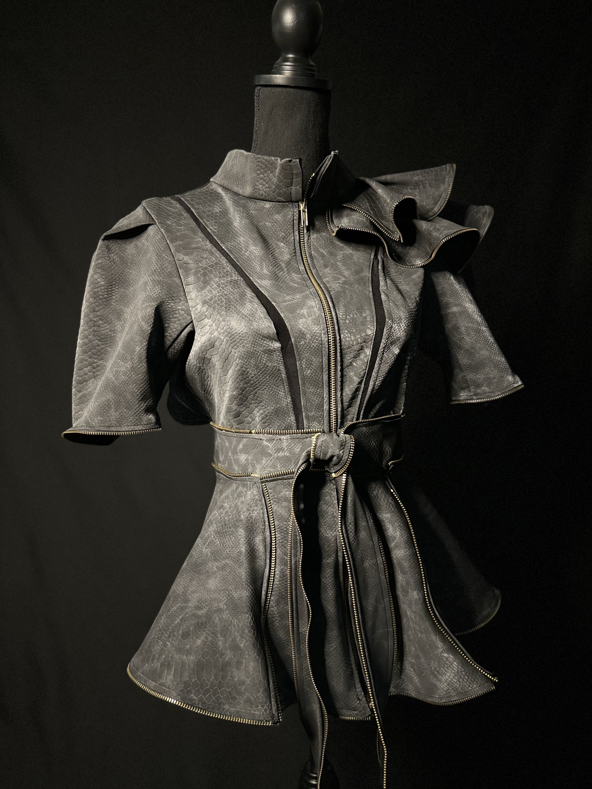 Leather Snakeskin Inspired Jacket - Jarix Fashions 