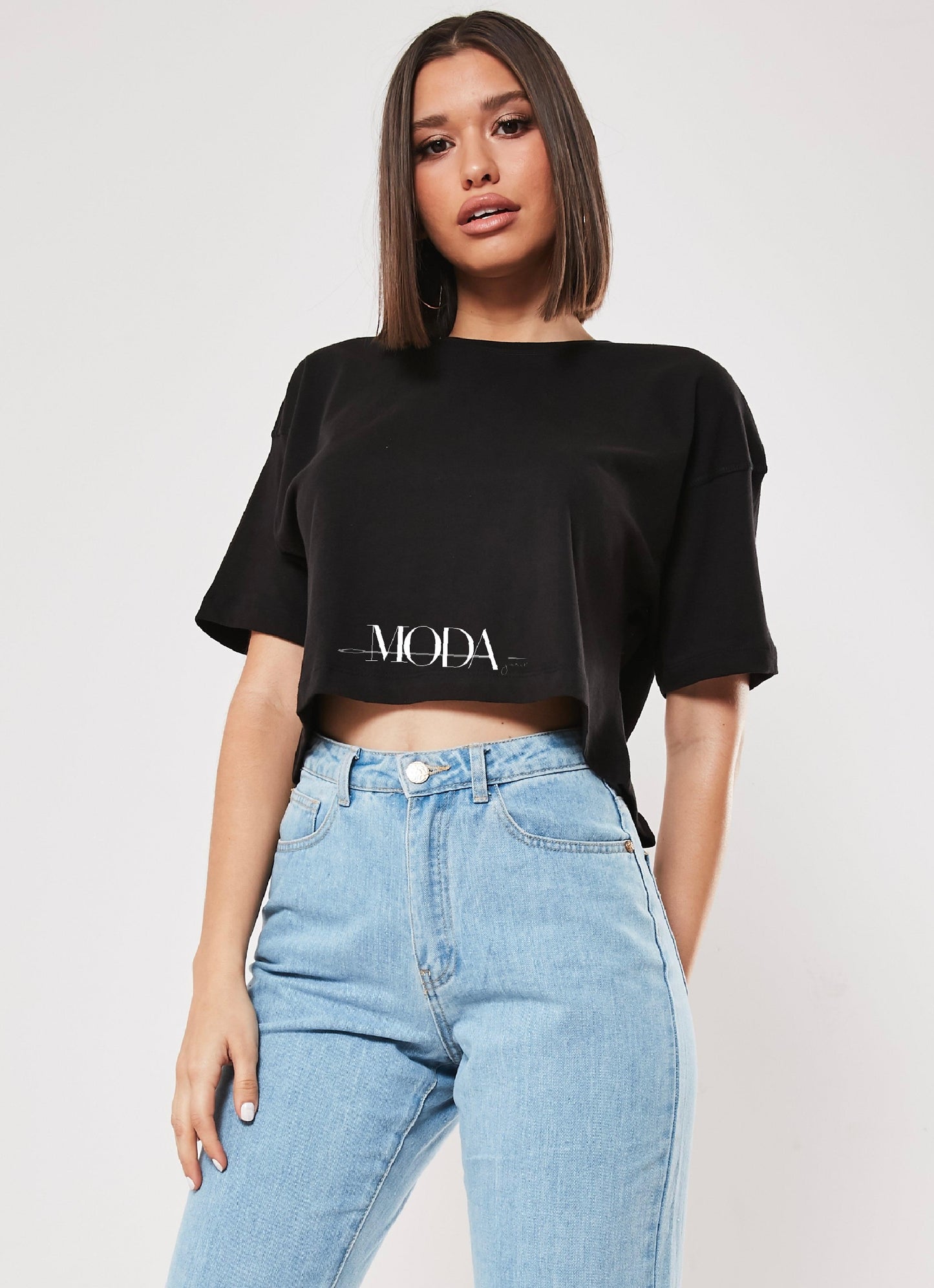 Black Moda Crop Top - Jarix Fashions 