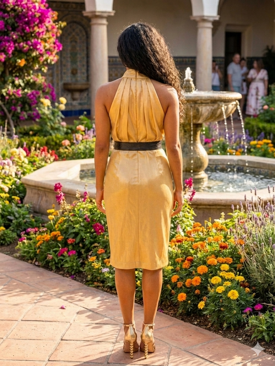 The Golden Petal Dress - Jarix Fashions 