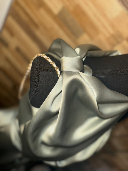 Sage Green Satin Dress - Jarix Fashions 