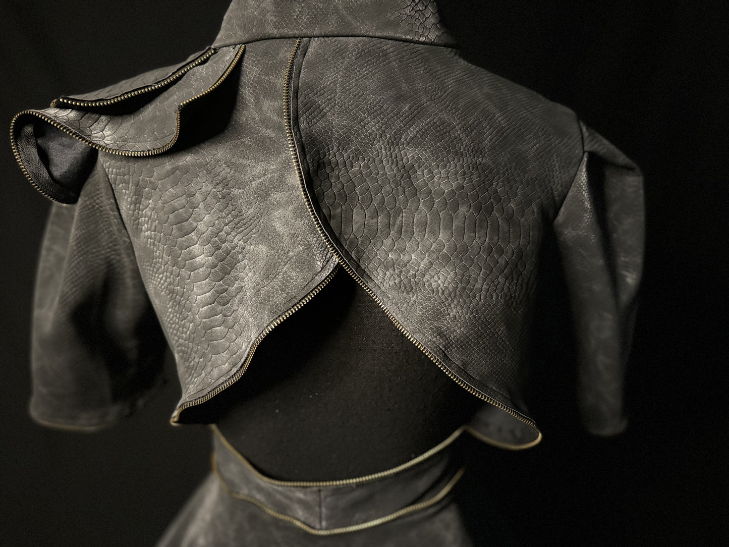 Leather Snakeskin Inspired Jacket - Jarix Fashions 