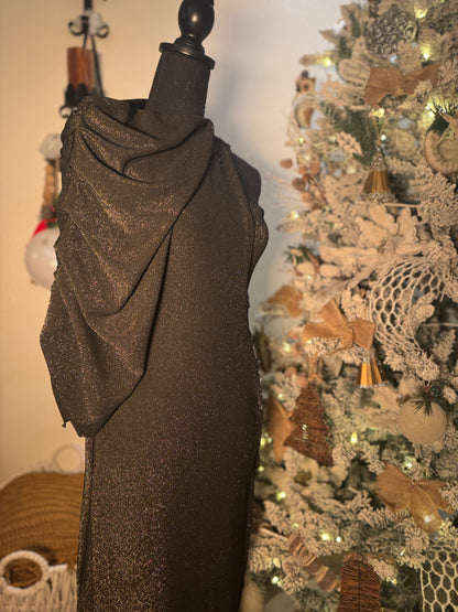 Gold 2 Piece Crossover Gown - Jarix Fashions 