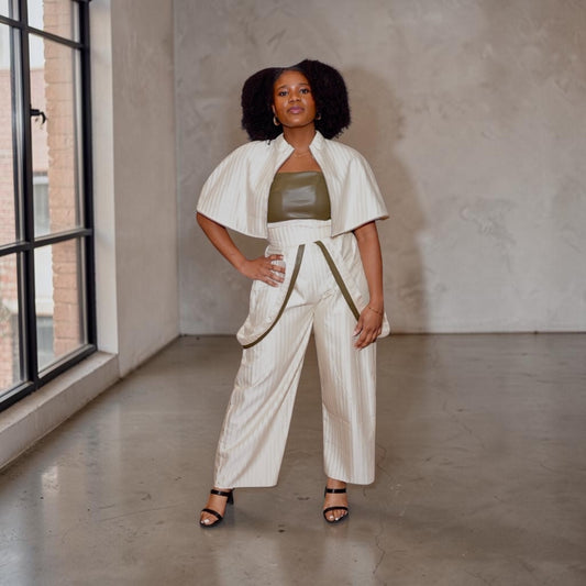 The Ivory & Olive Luxe Set (Studio to Runway — Final Sale) - Jarix Fashions 