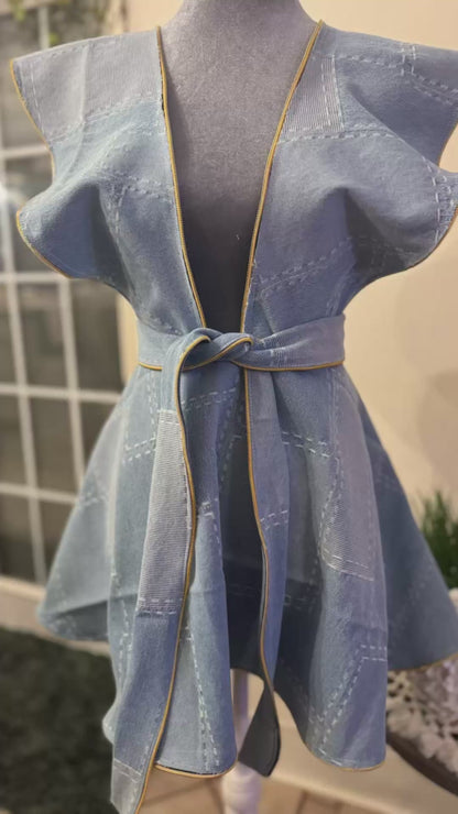 Ruffled Denim Overlay Dress (Runway Drop Sale)