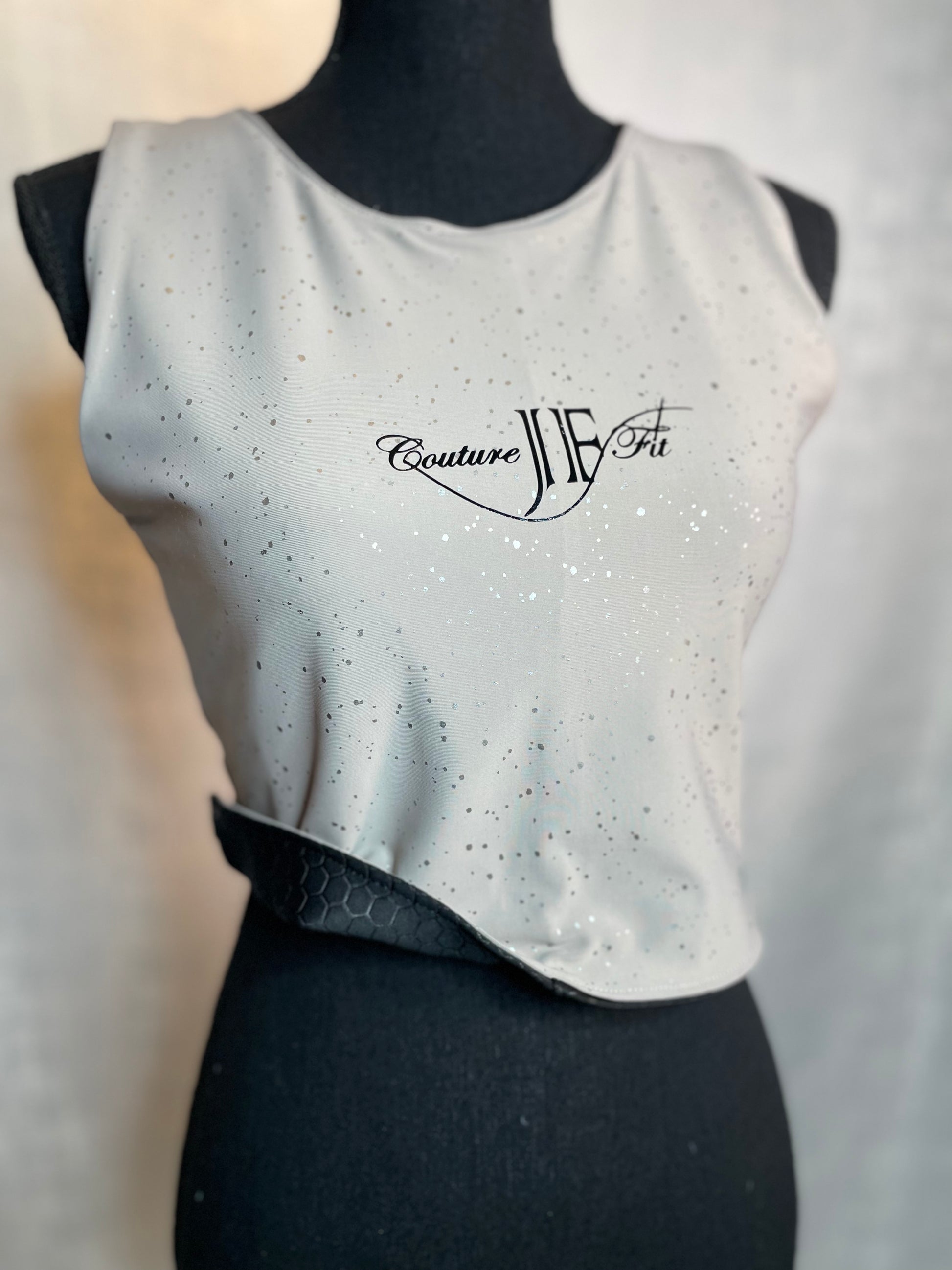 Black and Silver Reversible Crop - Jarix Fashions 