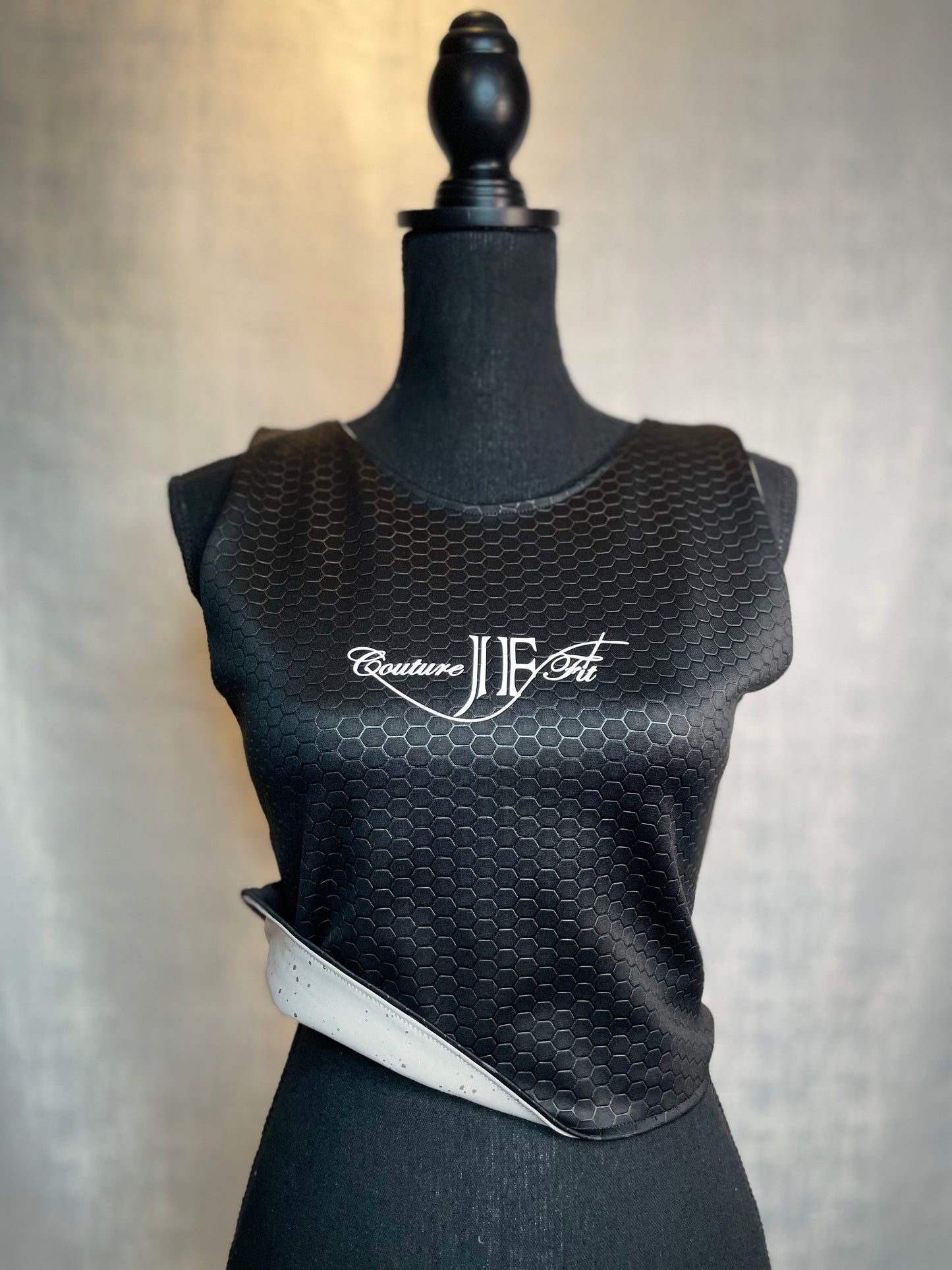 Black and Silver Reversible Crop - Jarix Fashions 