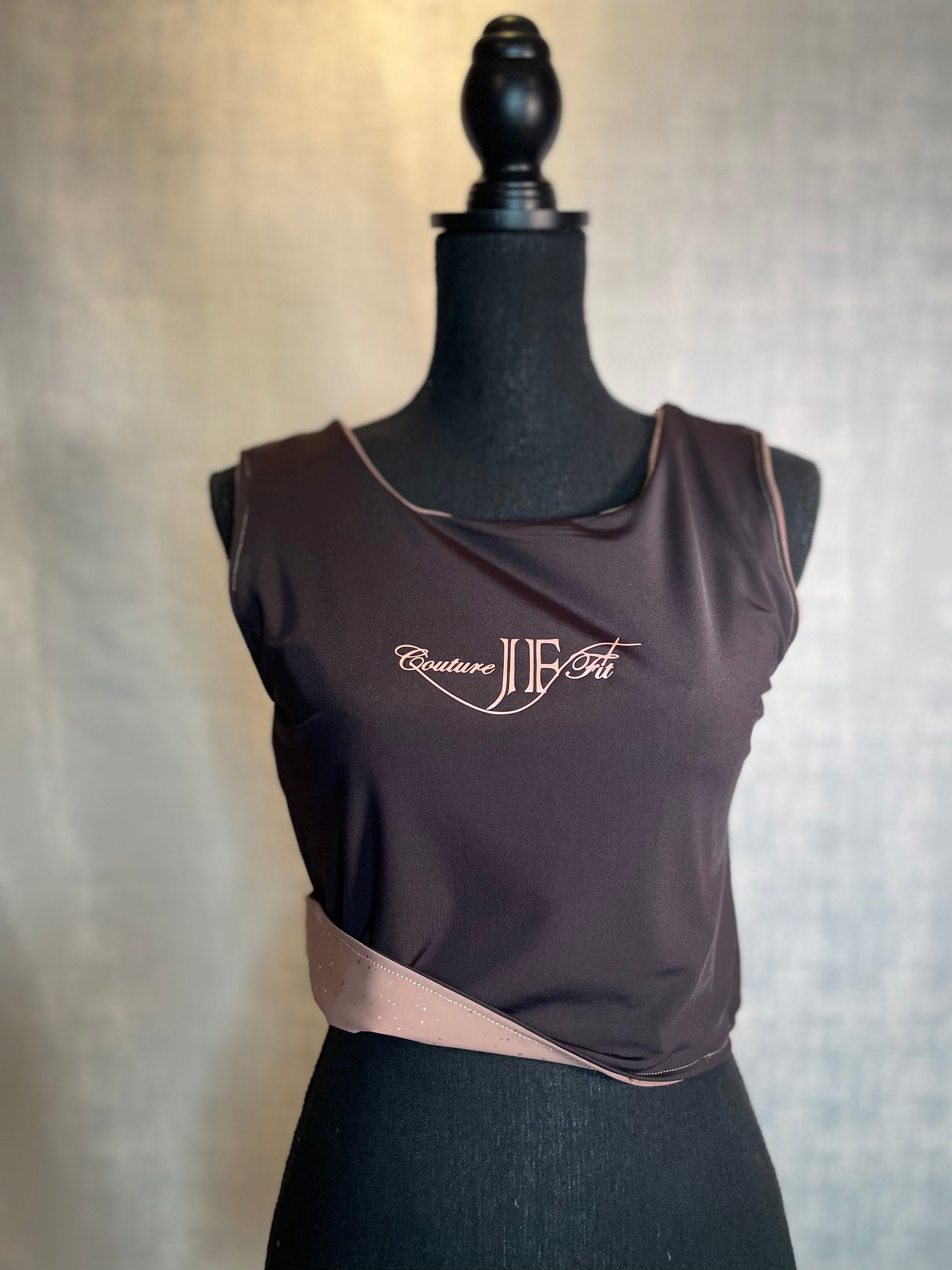 Chocolate Rose Gold Reversible Crop - Jarix Fashions 