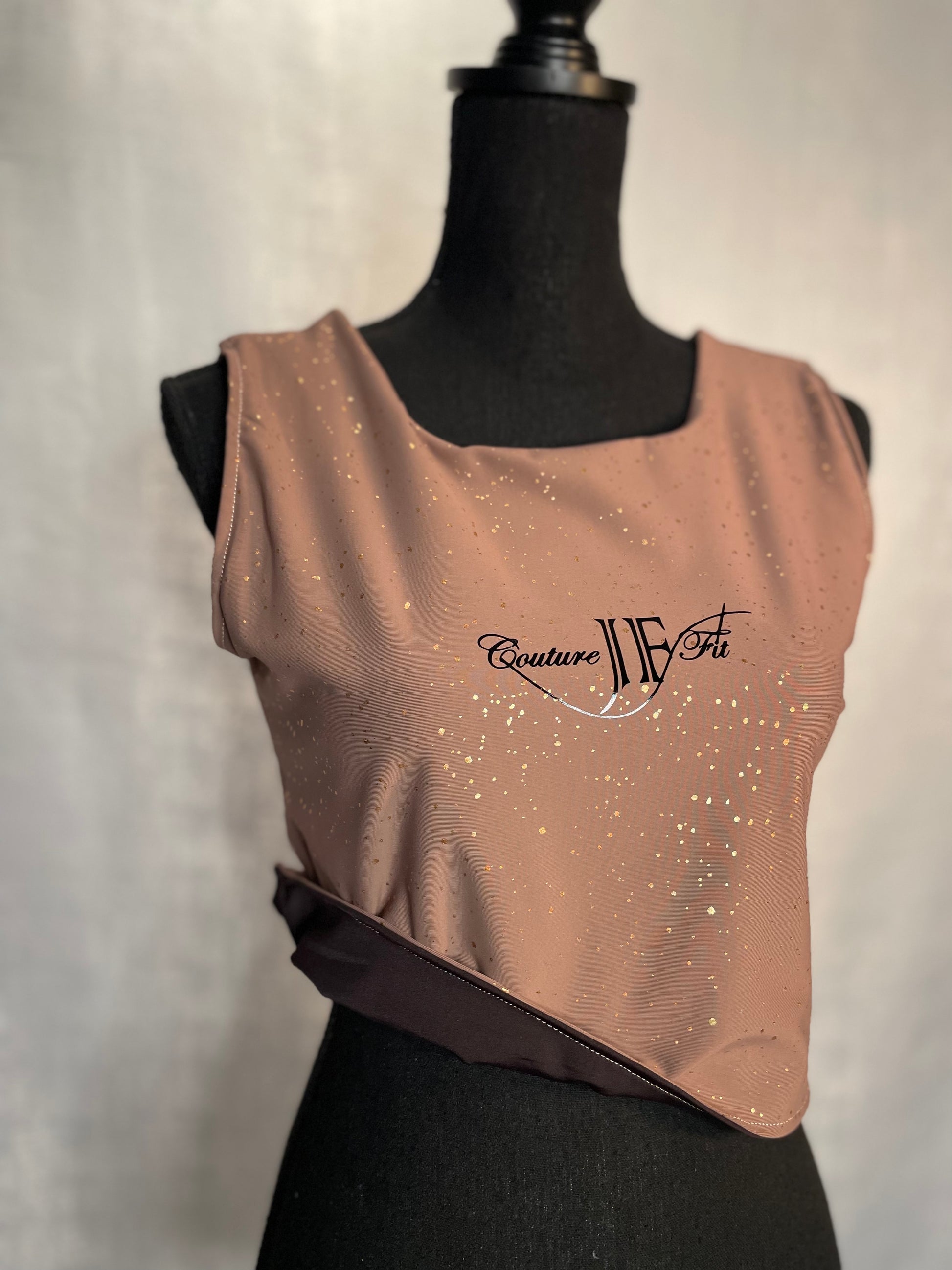 Chocolate Rose Gold Reversible Crop - Jarix Fashions 