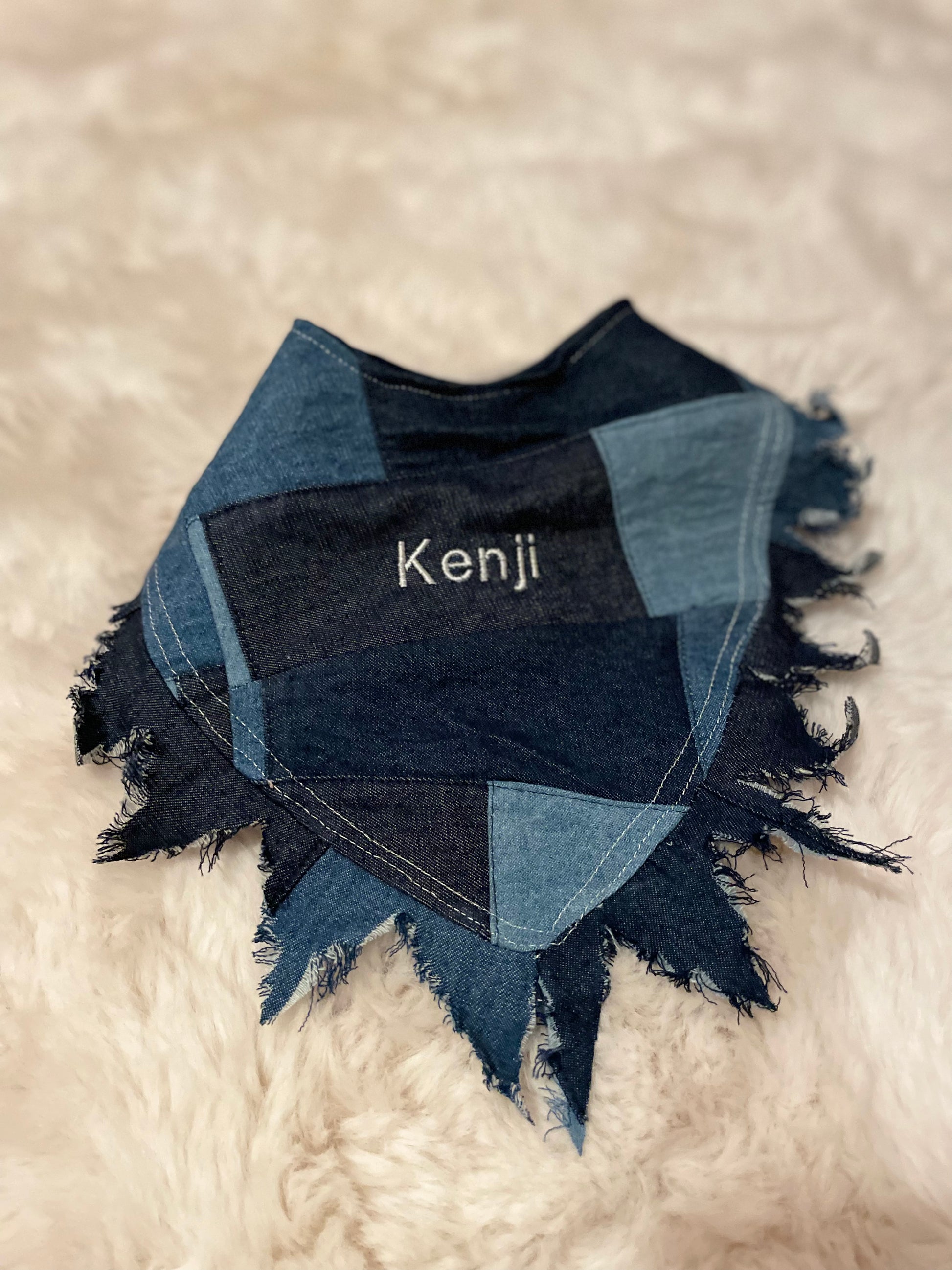 Denim Patch Puppy Bandana - Jarix Fashions 